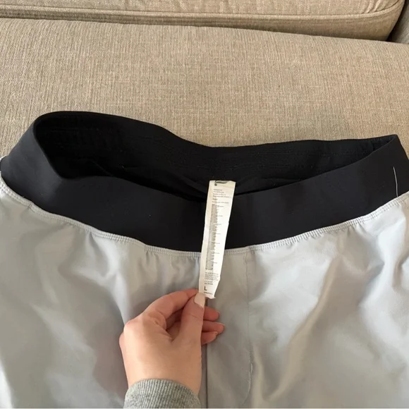 Fabletics Men's Light Icy Blue Athletic Shorts - Picture 2 of 3